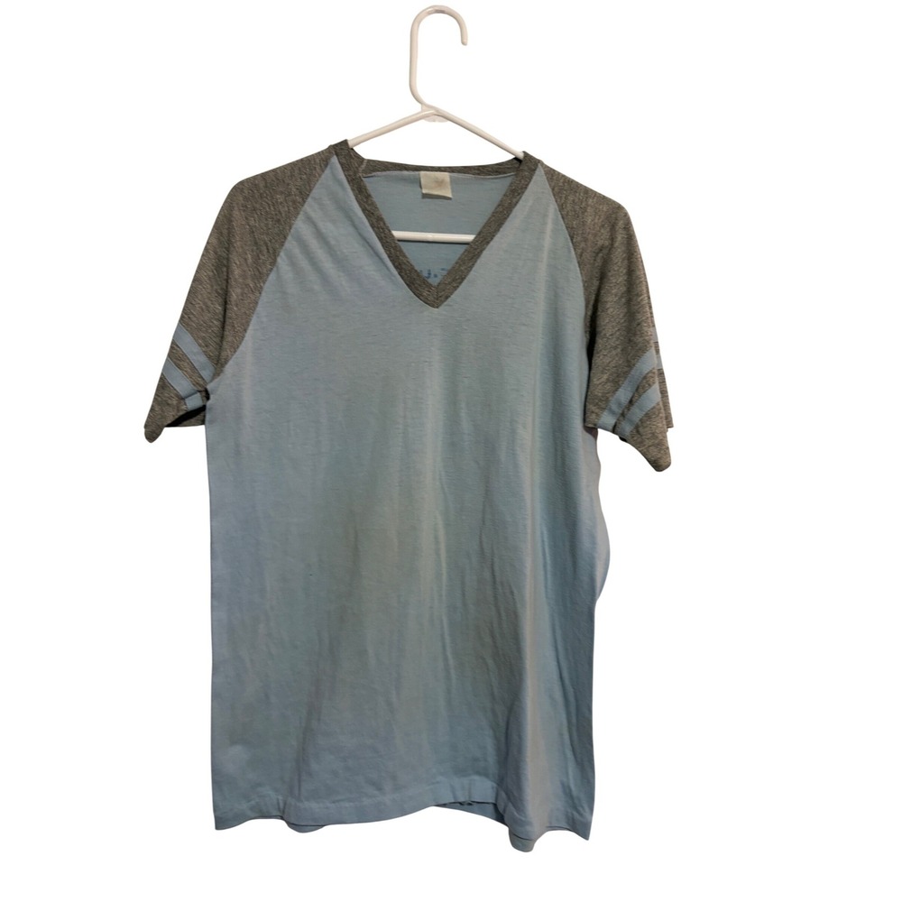 Vintage YMCA Handball Tournament Shirt 84 Raglan Blue Gray XL 80s Distressed